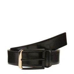 BULCHEE Black Leather Prong Reversible Belt for Men-image-85