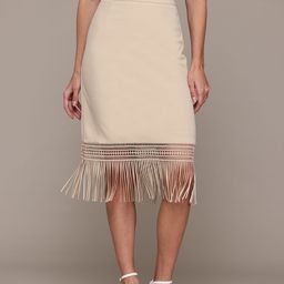 bebe Soft Romance Fringed Bohemian Skirt-image-91