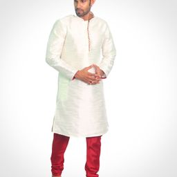 House of Aqss Mandarin Collar Straight Kurta With Pyjama-picture-15