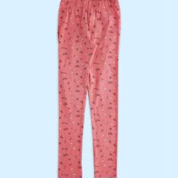 Pantaloons Junior Pink Cotton Printed Leggings-picture-33