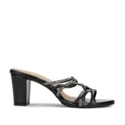 Marie Claire by Bata Women's Black Cross Strap Sandals-14