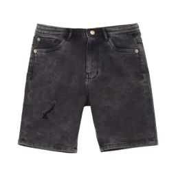 Peter England Kids Grey Cotton Distressed Shorts-image-47