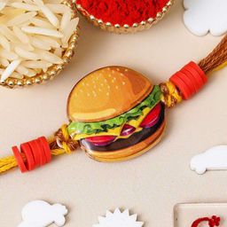 eCraftIndia Artfificial Stones Studded And Beaded Burger Rakhi-image-81
