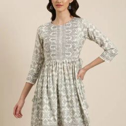 SHOWOFF Off White Embroidered Kurti-picture-47