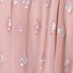 DIVASTRI Embroidered Sequinned Semi-Stitched Lehenga & Unstitched Blouse With Dupatta image 3