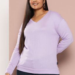 Sztori Plus Size V-Neck Pullover-19