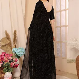 AMRUTKALA SAREES Embellished Beads and Stones Saree with Unstitched Blouse Piece image 3