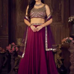 Atsevam Purple Embellished Semi-Stitched Lehenga Choli Set With Dupatta-picture-15