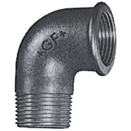 Georg Elbow Fischer Galvanised malleable Iron Fitting 90° male BSPT 3/8in to Female BSPP 3/8in, 770092203 (Pack of 10)-image-44