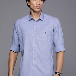 Louis Philippe Sport Textured Slim Fit Pure Cotton Casual Shirt-picture-22