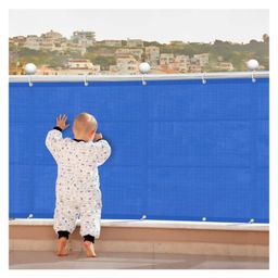 HIPPO Fabric  Decorative Indoor Baby Safety Net Balcony Net Privacy Net - Blue-8