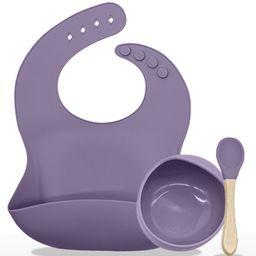 Bembika Baby Dinner Set Silicone Tableware Set For Baby Infant Pack Of 3  Purple-image-3