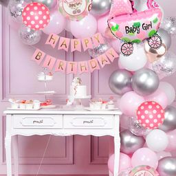 Decor Mantra's Ultimate Birthday Decoration Kit: Baby Girl Buggy Foil Balloon 5-Piece Set, Happy Birthday Cut Banner, and More for Boys, Girls, and Kids Indoor & Outdoor Celebrations - Pack of 56-image-15