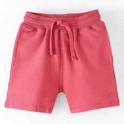 Doreme Single Jersey Knit Shorts With Logo Print - Garnet Rose-image-65