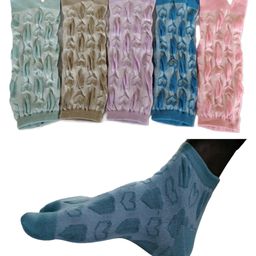 MOMISY Girl's Cotton Blend Floral Design Thumb Toe Ankle Socks-Multicolor-Free Size-Pack of 5 (Heart)-image-33