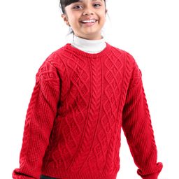 Honeyhap Premium Knitted Full Sleeves High Neck Pullover Sweater With Cable Knit Design & Text Embroidery - Blue-image-19
