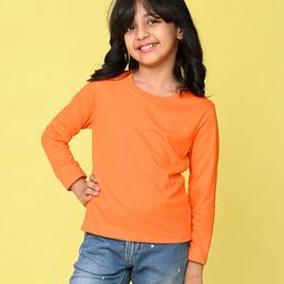 NUSYL Cotton Full Sleeves Solid Tee - Orange-image-71