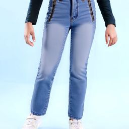 Pine Kids Full Length Washed Denim Jeans - Blue-image-106