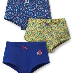 Pine Kids Cotton Elastane Knit Hipsters With Floral Print Pack Of 3 (Colour May Vary)-image-32