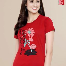 Mast & Harbour Women Typography 2 Printed Applique T-shirt-image-20