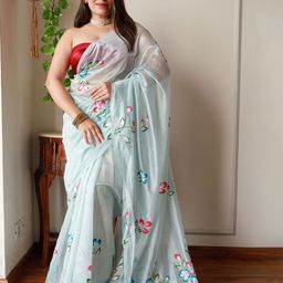 Anouk Floral Organza Saree-image-55