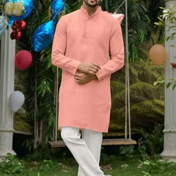 Archittam Men Cotton Blend Kurta with Trousers-picture-19