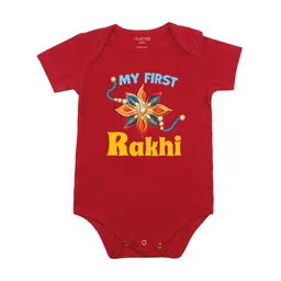 FFLIRTYGO Infants My First Rakhi Printed Envelope NeckBodysuit-image-94