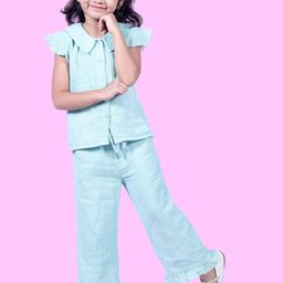 Nature Nook Kids Girls Peter Pan Collar Shirt With Trousers-image-15