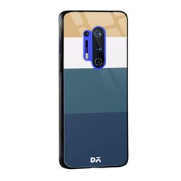 DailyObjects Blue & Tan Brown Subtle Quad OnePlus 8 Pro Glass Case image 2