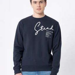 Red Tape Navy Regular Fit Graphic Print Sweatshirt-image-43
