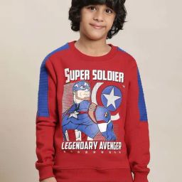 Kidsville Maroon & Blue Cotton Printed Full Sleeves Sweatshirt-image-98