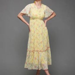 Miss Chase Yellow Floral Print Maxi Dress-image-36