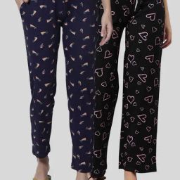 Kryptic Black & Navy Printed Pyjamas (Pack Of 2)-picture-14