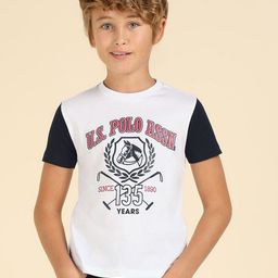 U.S. Polo Assn. Kids Boys Brand Logo Printed Pure Cotton T-shirt-picture-30