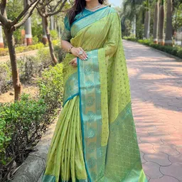 all about you Woven Design Zari Tissue Kanjeevaram Saree-picture-18
