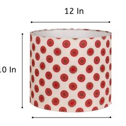Grated Ginger Red & White Printed Cylindrical Shaped Lamp Shade image 3