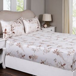 MASPAR Brown Printed Pure Cotton 300 TC Double Bedsheet Set 2.75 x 2.24 m-image-10