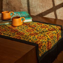 MAATIR DESIGNS  Yellow & Red Printed Table Runner image 3
