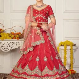 Atsevam Maroon Embroidered Semi-Stitched Lehenga Choli Set With Dupatta-picture-28