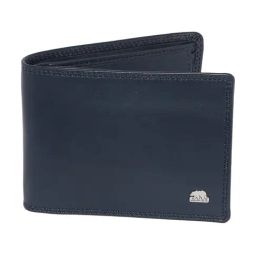 BROWN BEAR Stylish Pure Nappa Blue Leather Slim Bi-Fold Wallet for Men with Nine Card Slots-image-72
