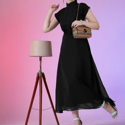 Raiyani Enterprise Women High Neck Fit & Flare Maxi Dress-picture-36