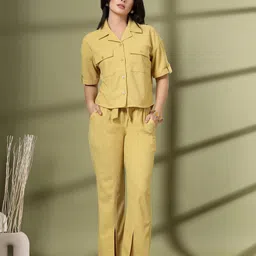 CHKOKKO Self-Design Shirt Wit Trouser Co-Ords-image-22