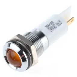 RS PRO Orange Panel Mount Indicator 240V AC, Mounting Hole Size 14.5 mm, Termination Type Solder Tab, IP Rating IP40, Model No 204388-51