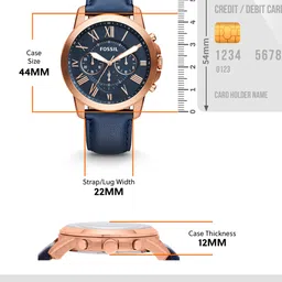 Fossil Men Navy Dial Chronograph Watch FS4835 image 4