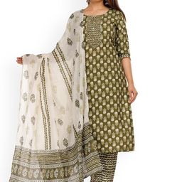 OH MI DIOS Women Floral Printed Kurta with Trousers & Dupatta-image-51