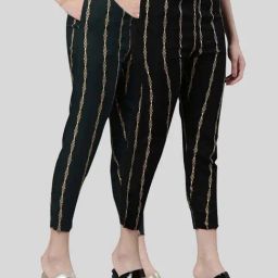 Kryptic Green & Black Mid Rise Printed Pants - Pack Of 2-image-34