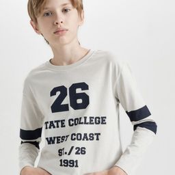 DeFacto Boys Typography Raw Edge T-shirt-image-38