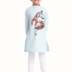 DEVOILER Boys Floral Printed Kurta-picture-31