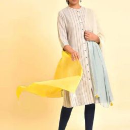 W Multicolored Cotton Dupatta-57