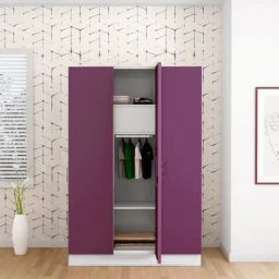 Godrej Interio Slimline 3-Door Steel Almirah, Purple (1-Year Warranty, 1 Locker, 2 Drawers)-image-97